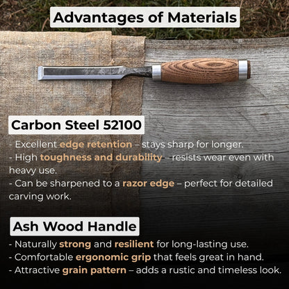 Wood Carving Chisel, 10 - 50 mm (0.39 - 1.97 inches)