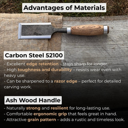 Wood Carving Chisel, 10 - 50 mm (0.39 - 1.97 inches)