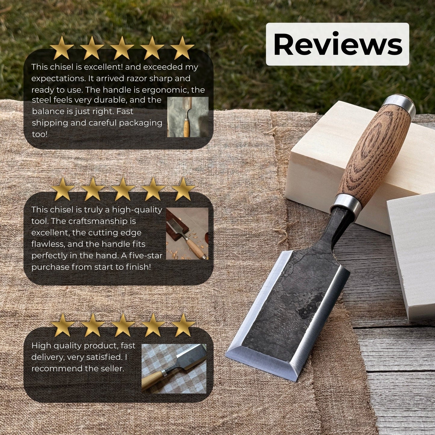 Wood Carving Chisel, 10 - 50 mm (0.39 - 1.97 inches)