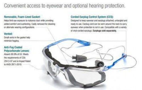 Virtua™ CCS Safety Glasses with Foam Gasket, Clear Anti-Fog Lens