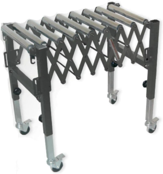 SUPERMAX TOOLS Expandable Roller Conveyor - Adjusts up to 50" Long x 36" Tall w/ 200lb Max Load Capacity