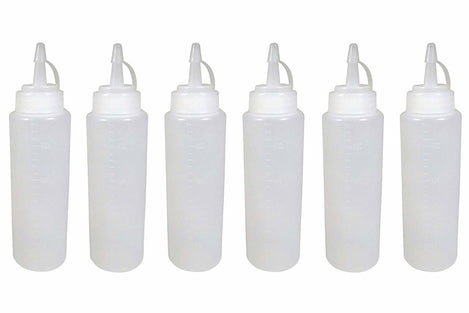 6 Each 8 oz. Soft Plastic Glue Bottles with Cap