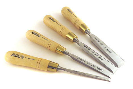 4 Piece Premium Imperial Bevel Edge Chisel Set (1/4", 1/2", 3/4", 1")