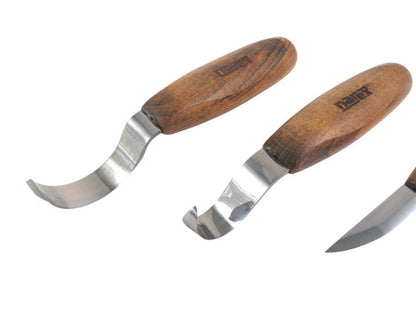 Spoon Carving Kit with Large and Small Right Hook Knives and Sloyd Carving Knife