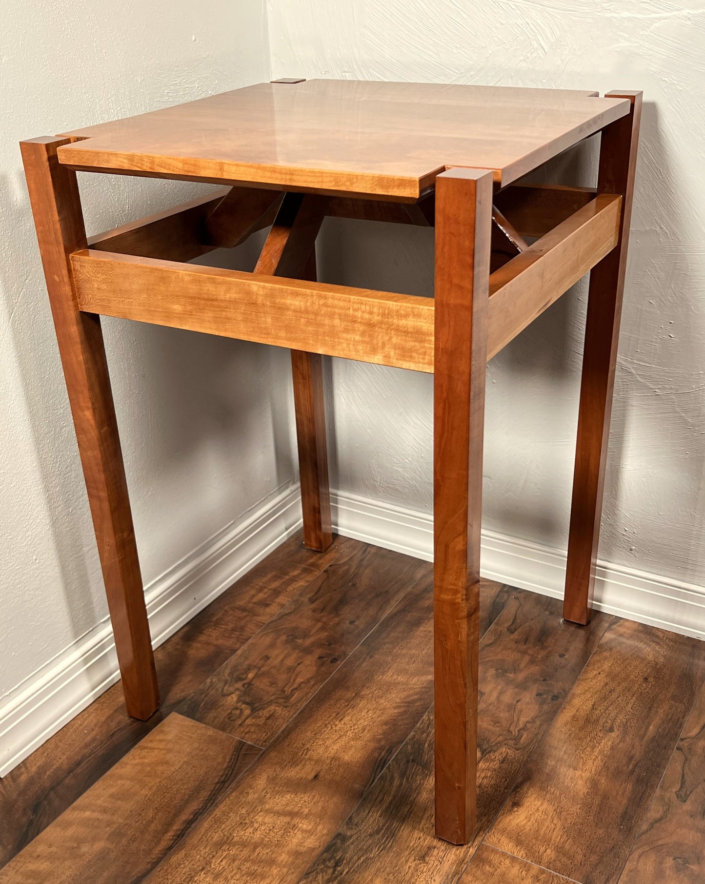 Cherry Mortis and Tenon Side Table with Floating Top