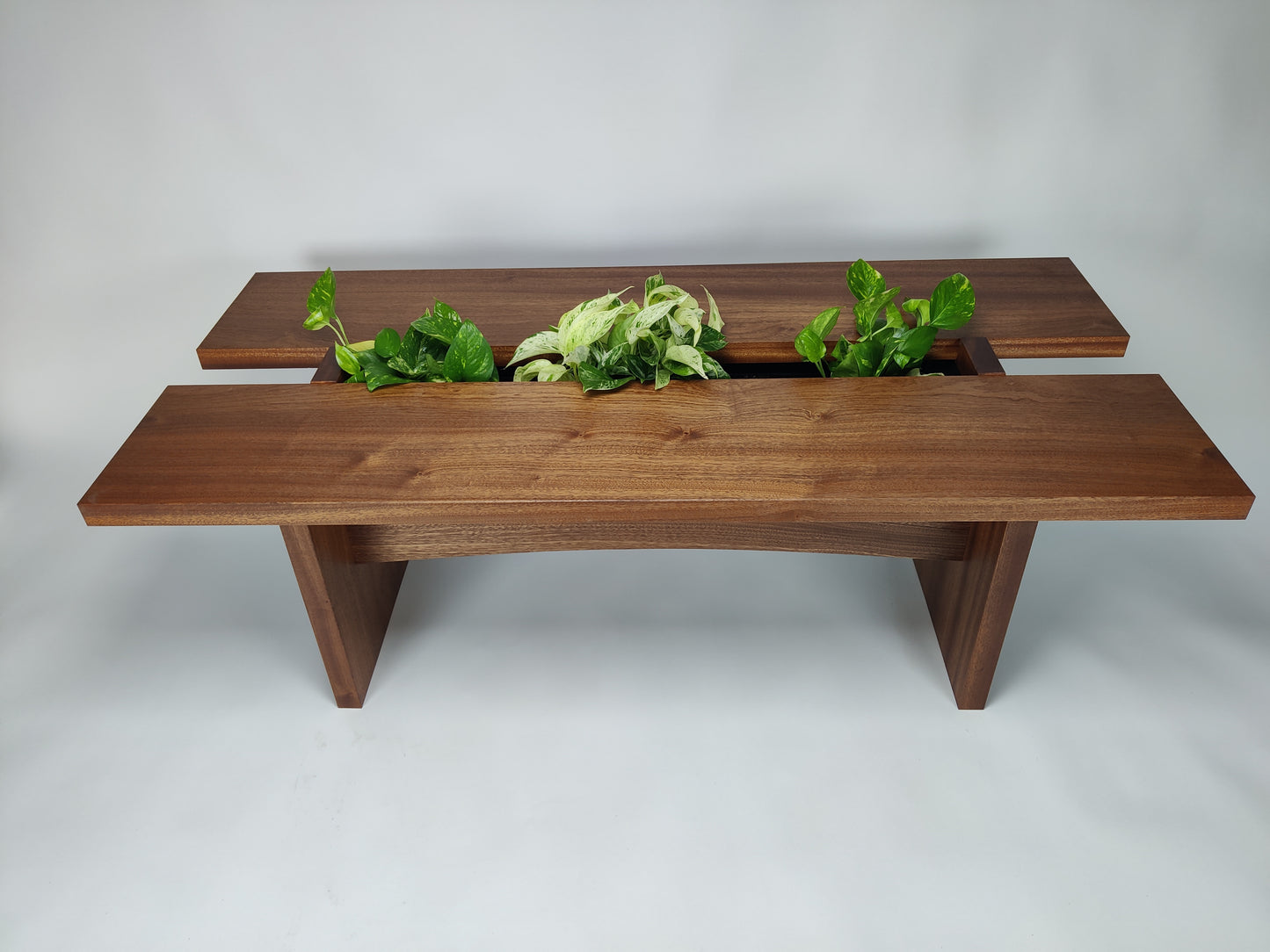 Mahogany Coffee Table with Planter Center