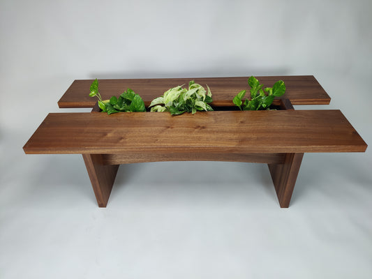 Mahogany Coffee Table with Planter Center