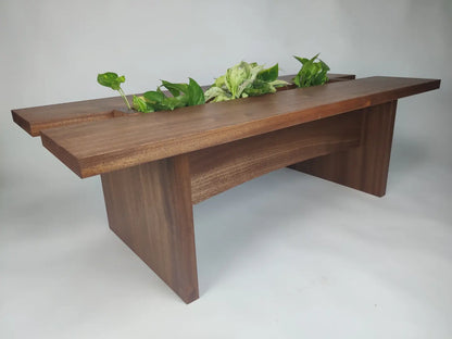 Mahogany Coffee Table with Planter Center