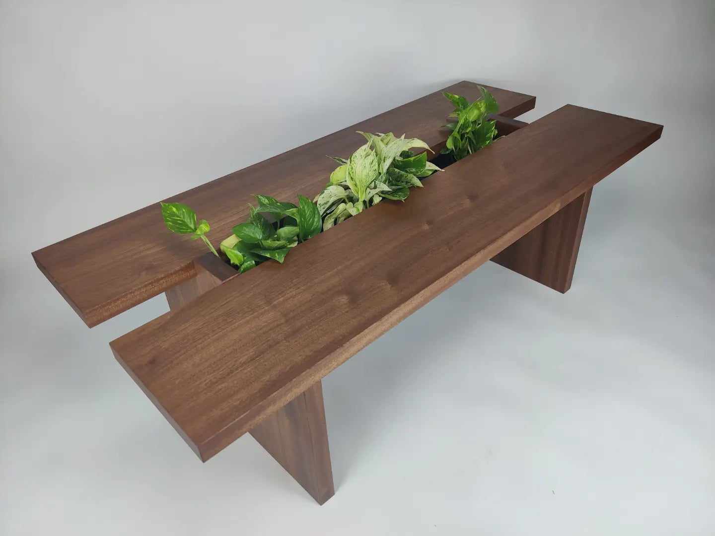 Mahogany Coffee Table with Planter Center