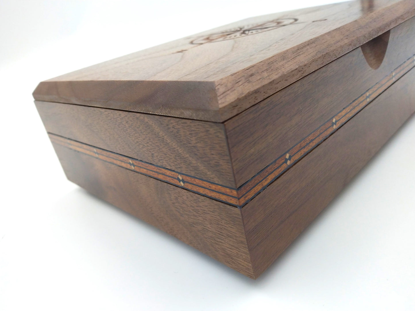 Large Walnut Compass Box