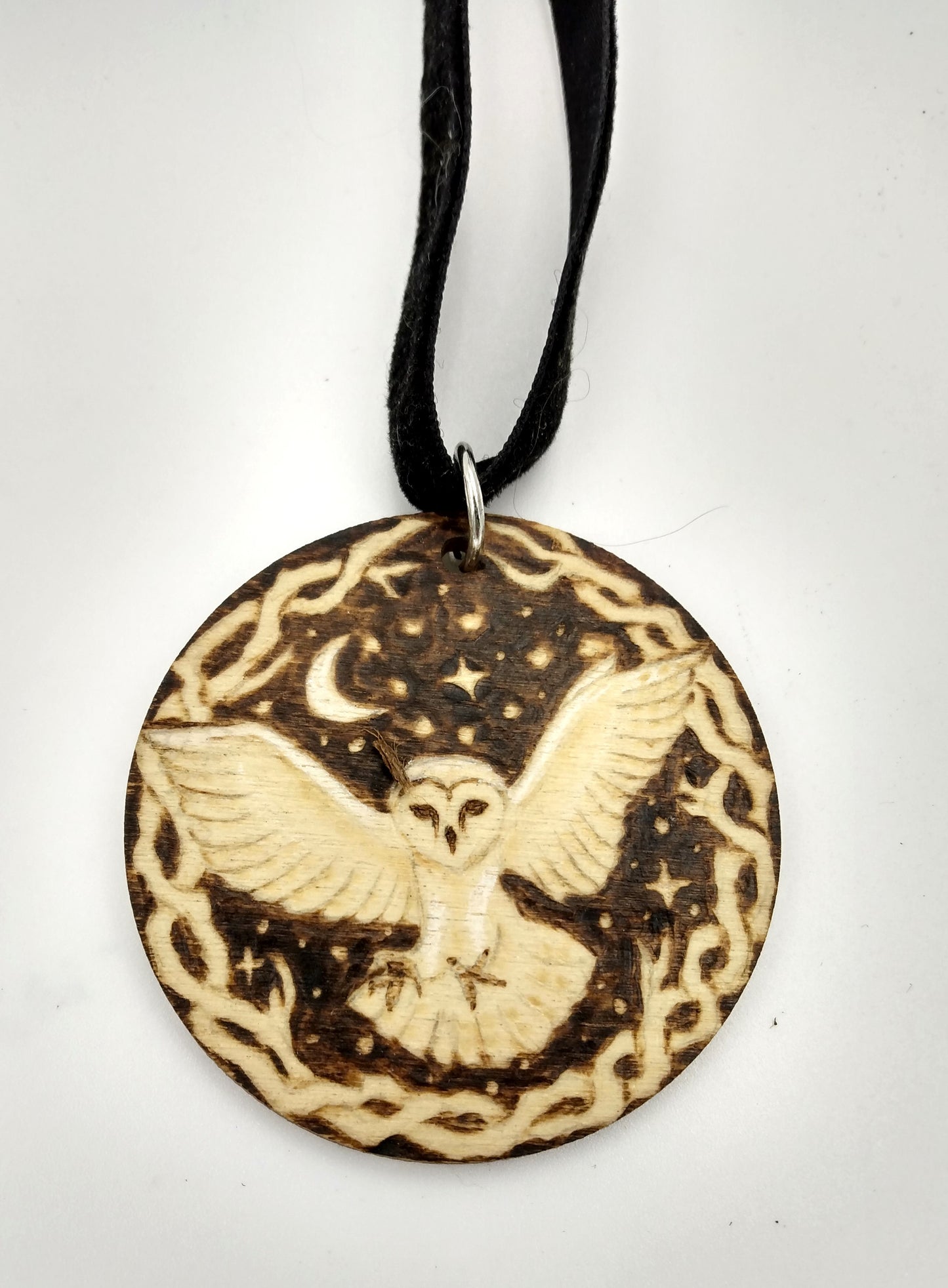 Wood Burned and Painted Necklaces