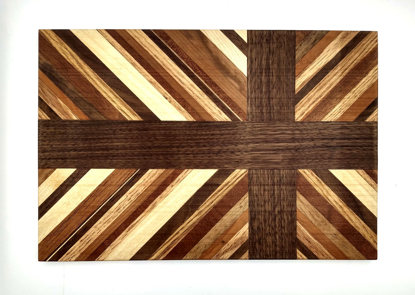 8.5"x13" Cross with Diagonal Striped Background Cutting Board