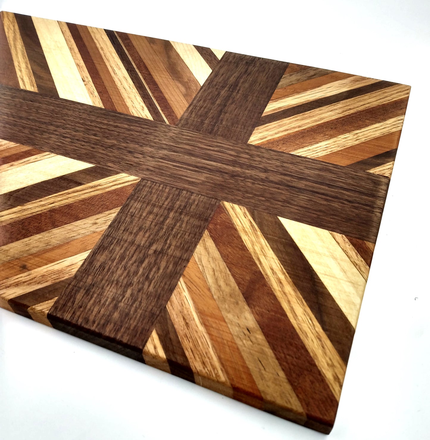 8.5"x13" Cross with Diagonal Striped Background Cutting Board