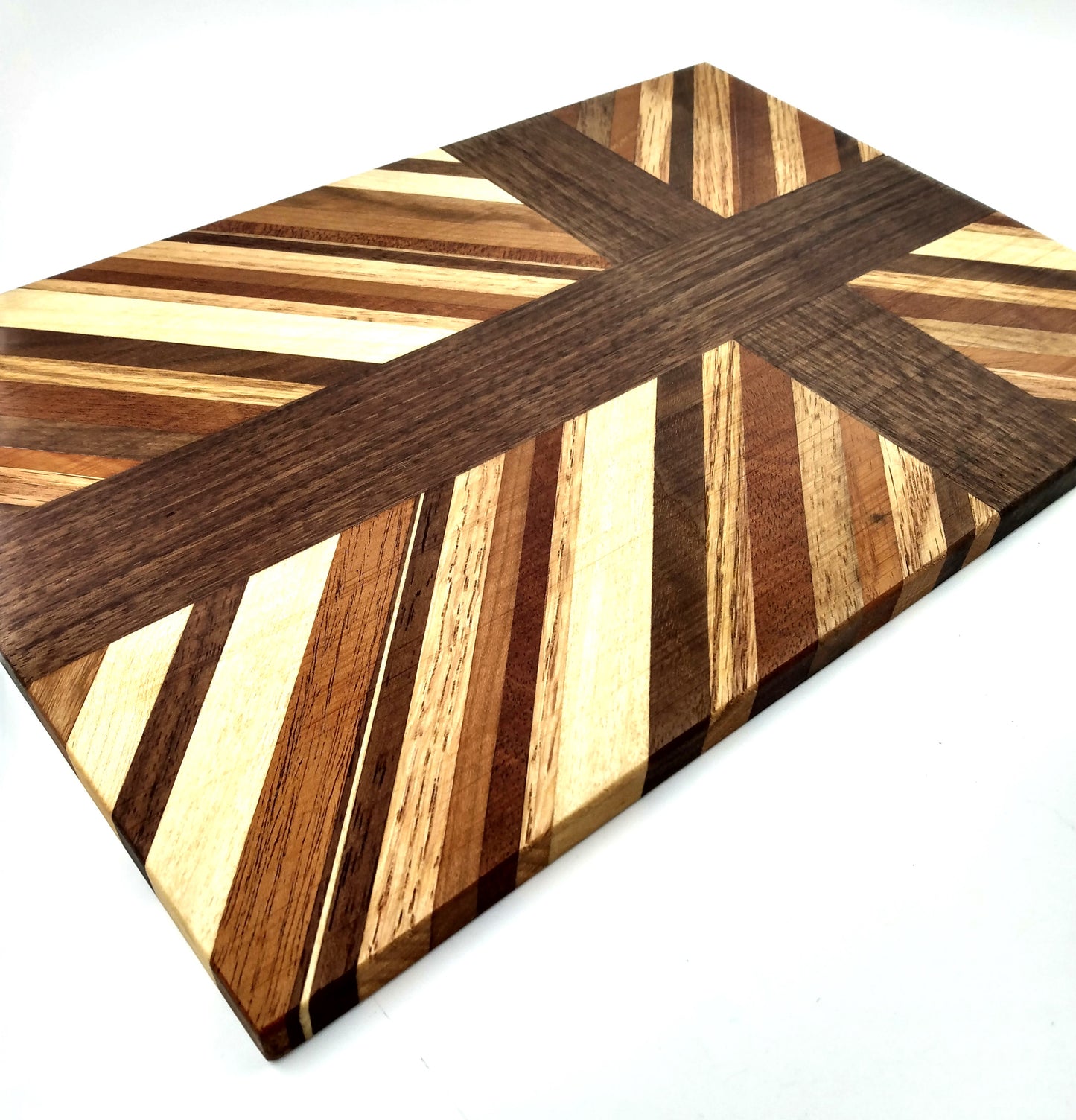 8.5"x13" Cross with Diagonal Striped Background Cutting Board