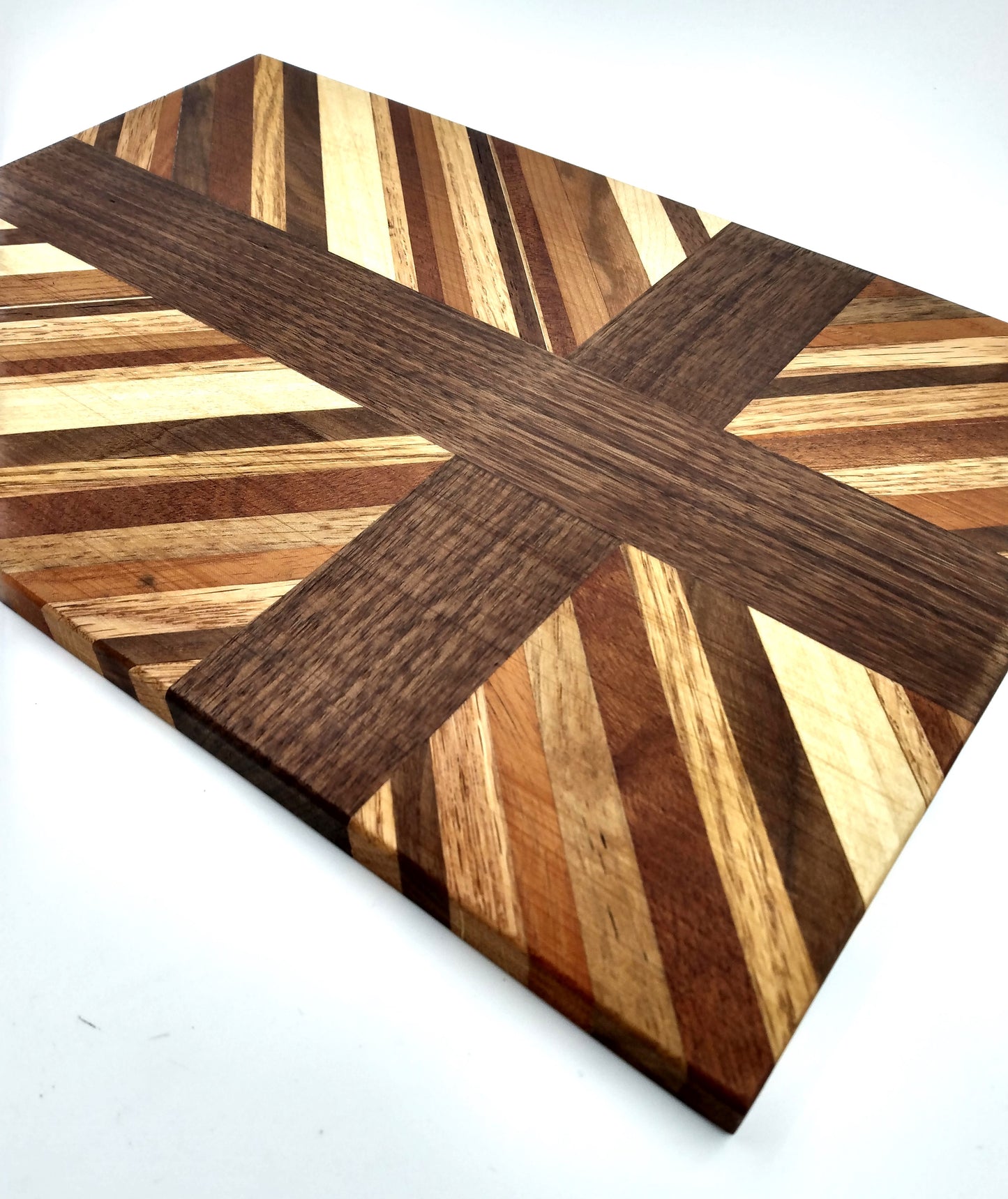 8.5"x13" Cross with Diagonal Striped Background Cutting Board