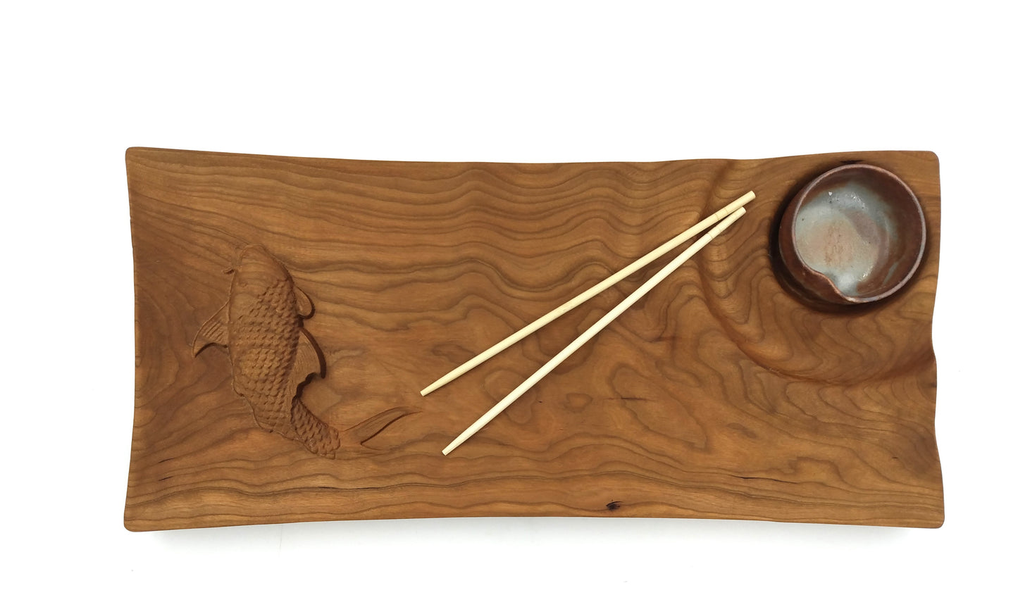 18"x9" Cherry Sushi Tray with Koi