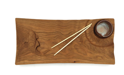 18"x9" Cherry Sushi Tray with Koi