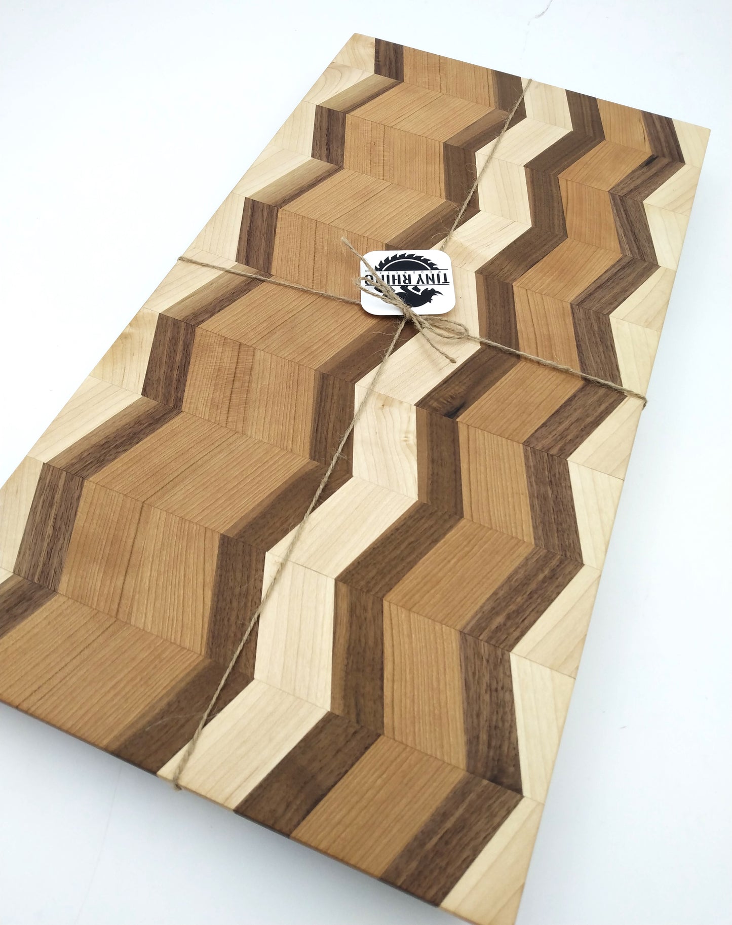 Maple, Cherry, and Walnut Chevron Cutting Board
