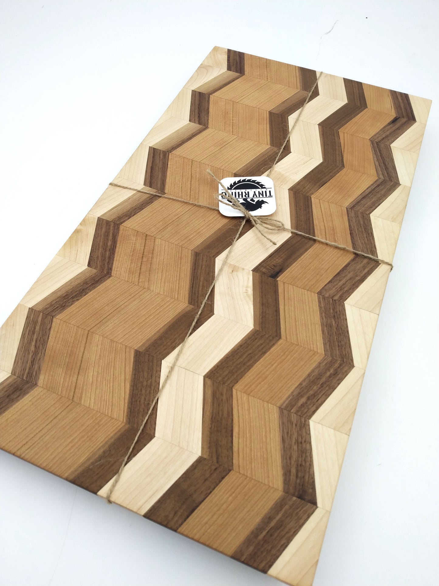 Maple, Cherry, and Walnut Chevron Cutting Board