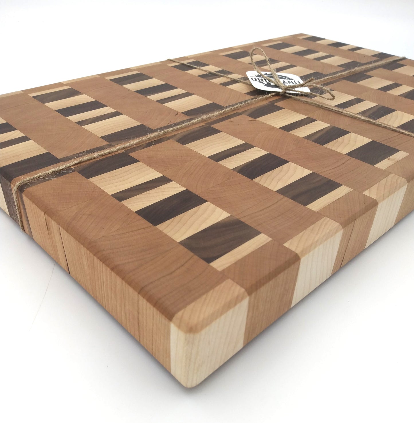 Maple, Cherry, and Walnut Two Stripe Cutting Board