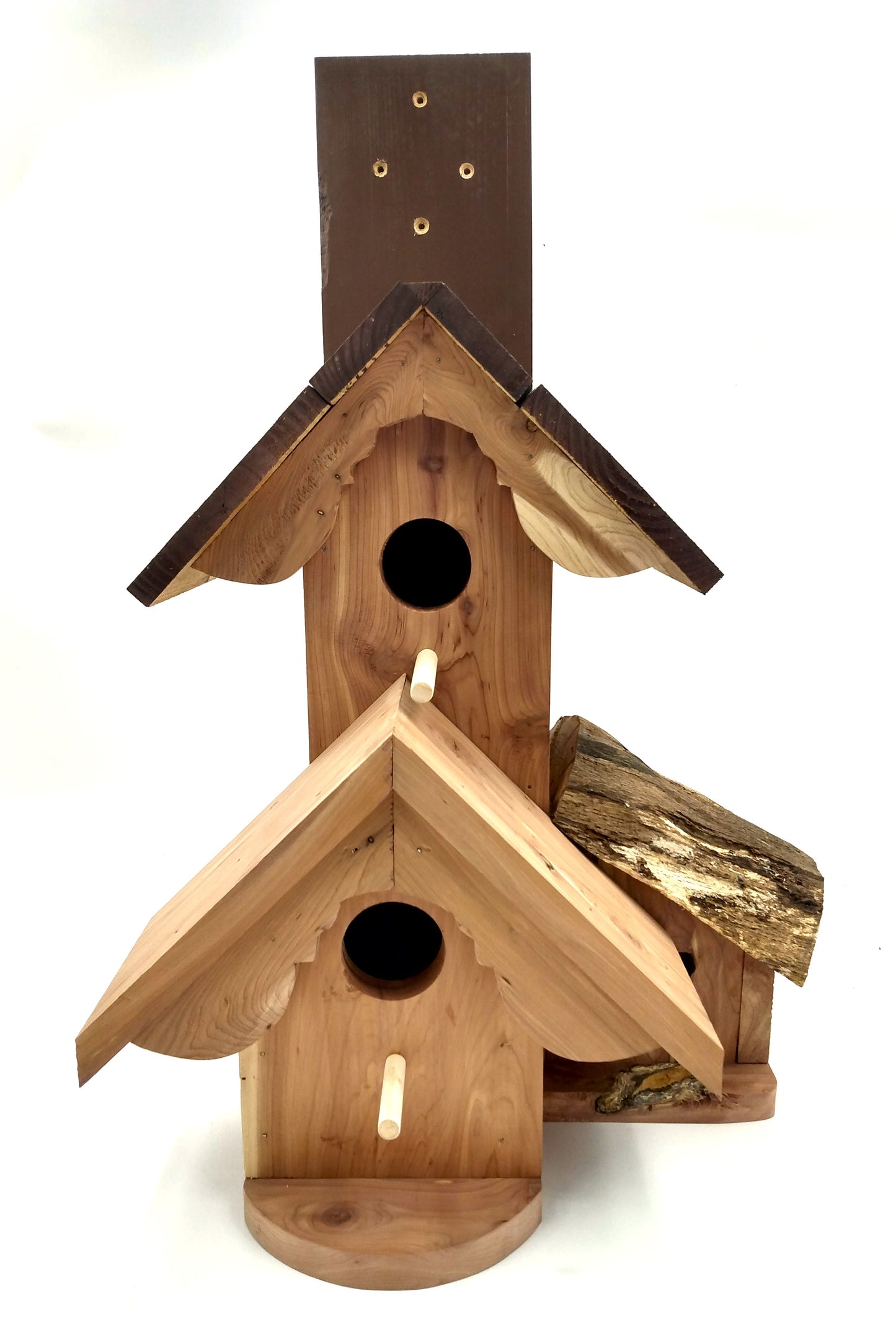 Large Aromatic Cedar 3 Chamber Birdhouse