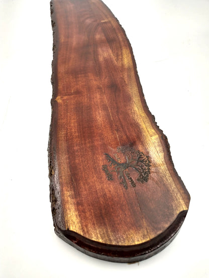 Dark Stain Live Edge Pine Charcuterie Plank