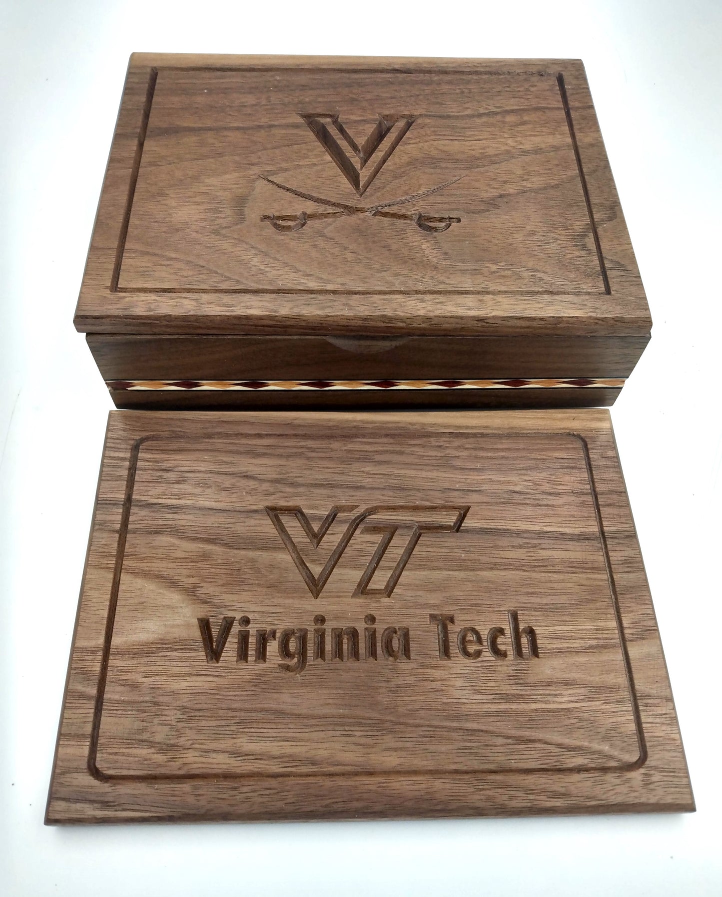 Large Walnut College Logo Boxes