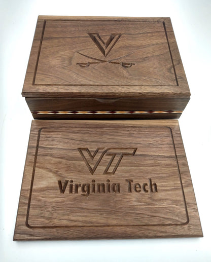 Large Walnut College Logo Boxes