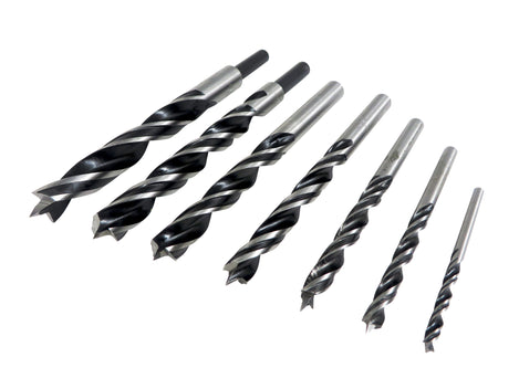 Twin Land Brad Point Drill Bit Set 1/8" to 1/2" - 7 Pieces in Pouch