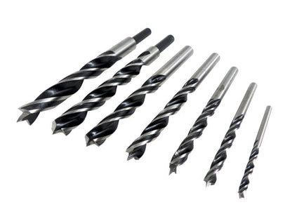 Twin Land Brad Point Drill Bit Set 1/8" to 1/2" - 7 Pieces in Pouch