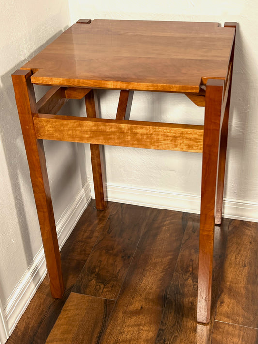 Cherry Mortis and Tenon Side Table with Floating Top
